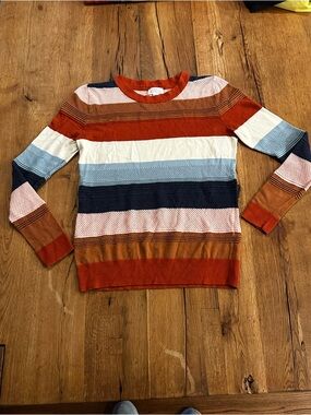 Market & Spruce Rowan Textured Striped Pullover Sweater